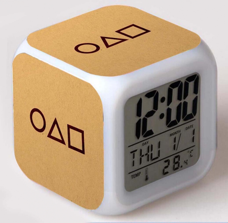 Squid Game Colorful mood color changing boxed alarm clock
