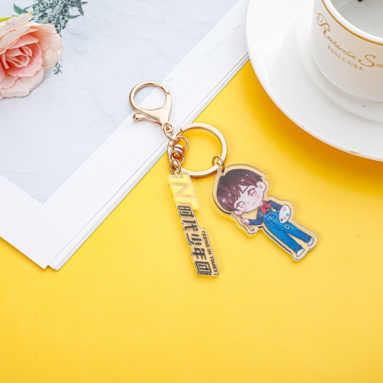 TNT  Cartoon Q version character acrylic keychain pendant price for 5 pcs