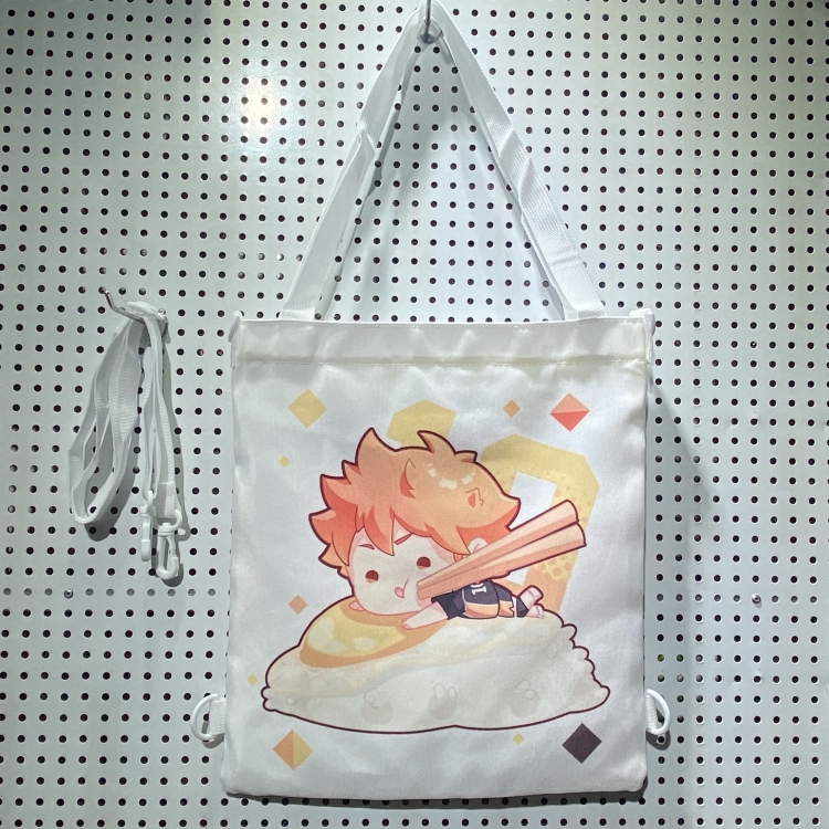 Demon Slayer Kimets Double-sided color picture canvas shoulder bag storage bag 33X32cm