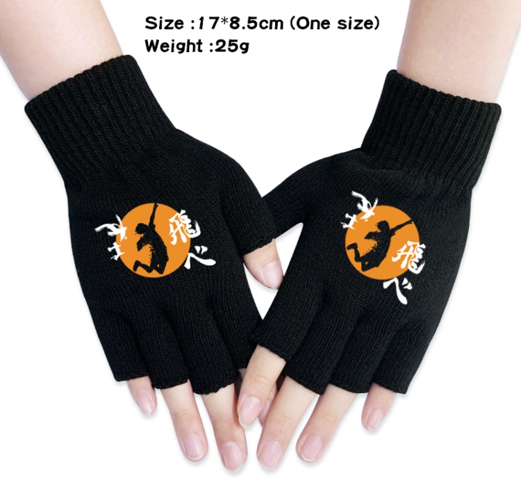 Haikyuu!!  Anime knitted half finger gloves 17x8.5cm