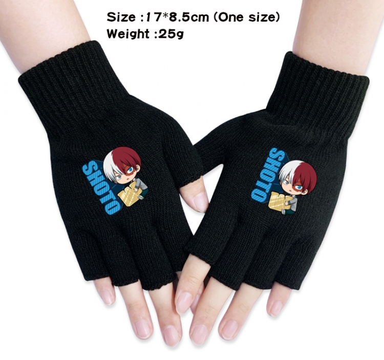 My Hero Academia  Anime knitted half finger gloves 17x8.5cm