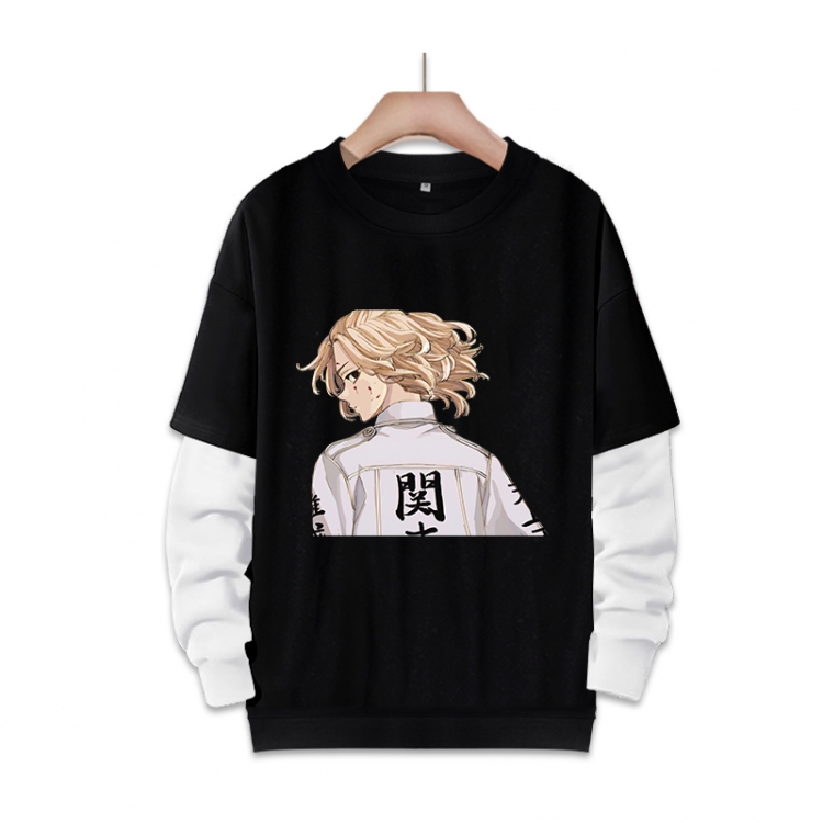 Tokyo Revengers Anime fake two-piece thick round neck sweater from S to 3XL