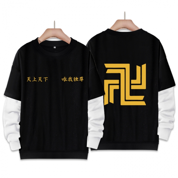 Tokyo Revengers Anime fake two-piece thick round neck sweater from S to 3XL