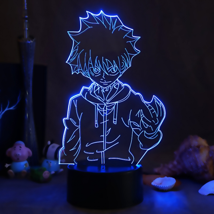 HunterXHunter 3D night light USB touch switch colorful acrylic table lamp BLACK BASE