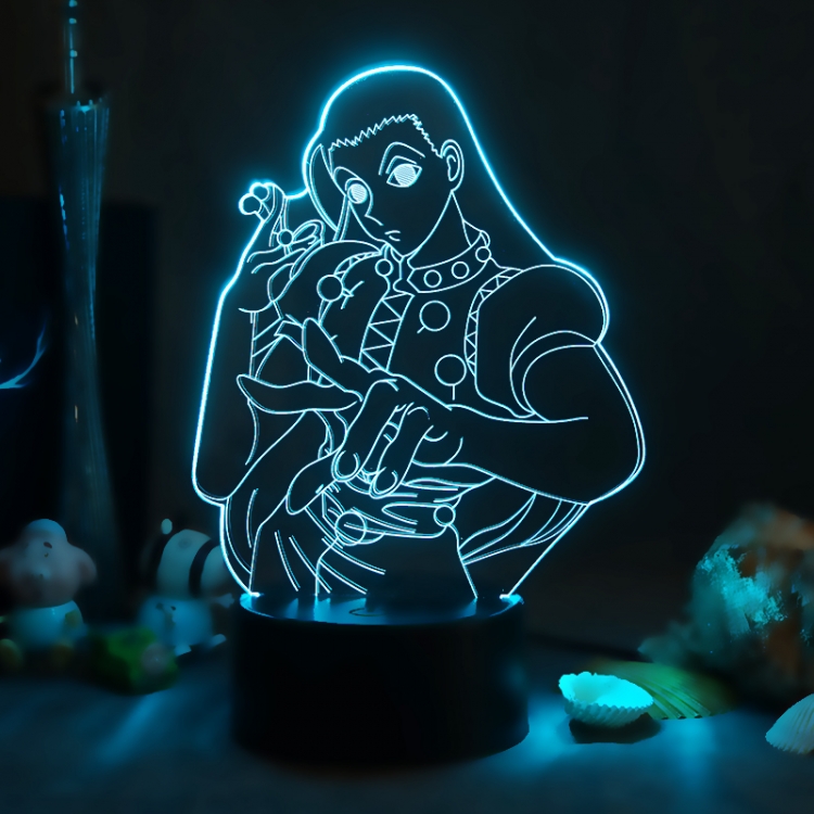 HunterXHunter 3D night light USB touch switch colorful acrylic table lamp BLACK BASE