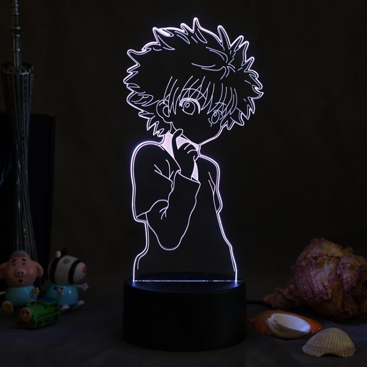 HunterXHunter 3D night light USB touch switch colorful acrylic table lamp BLACK BASE