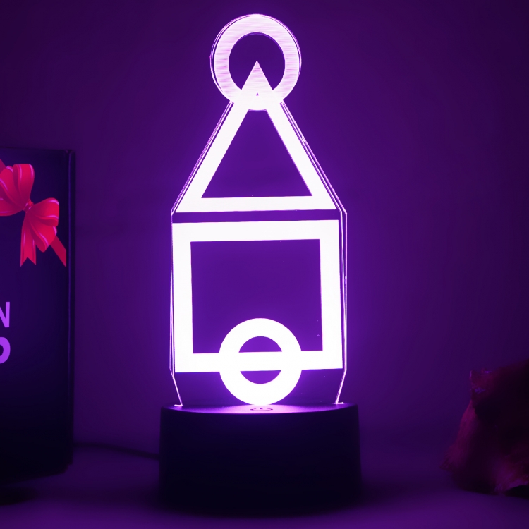 Squid game 3D night light USB touch switch colorful acrylic table lamp BLACK BASE