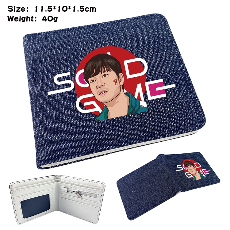 Squid game Film and television peripheral denim half-fold wallet 11.5X10X1.5CM 7F