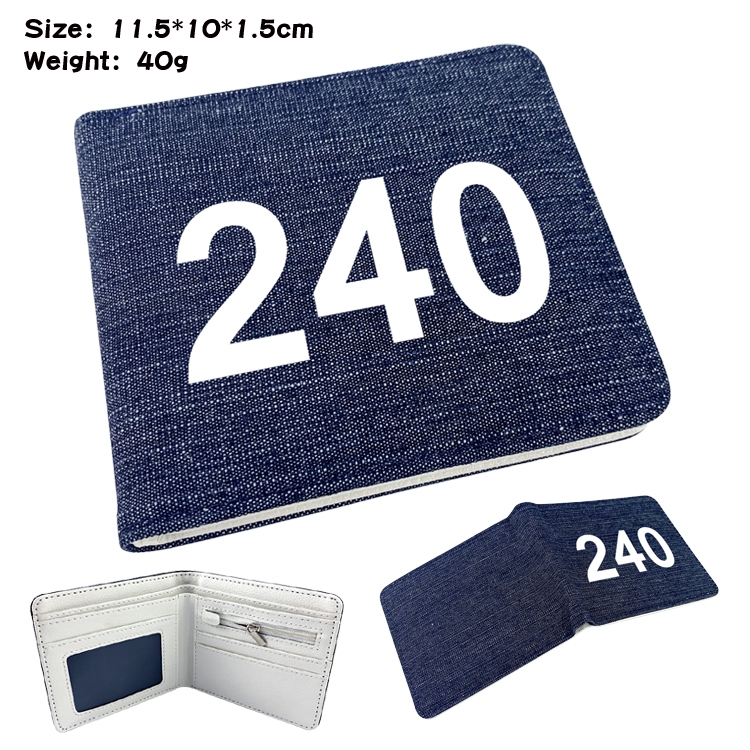 Squid game Film and television peripheral denim half-fold wallet 11.5X10X1.5CM 21F