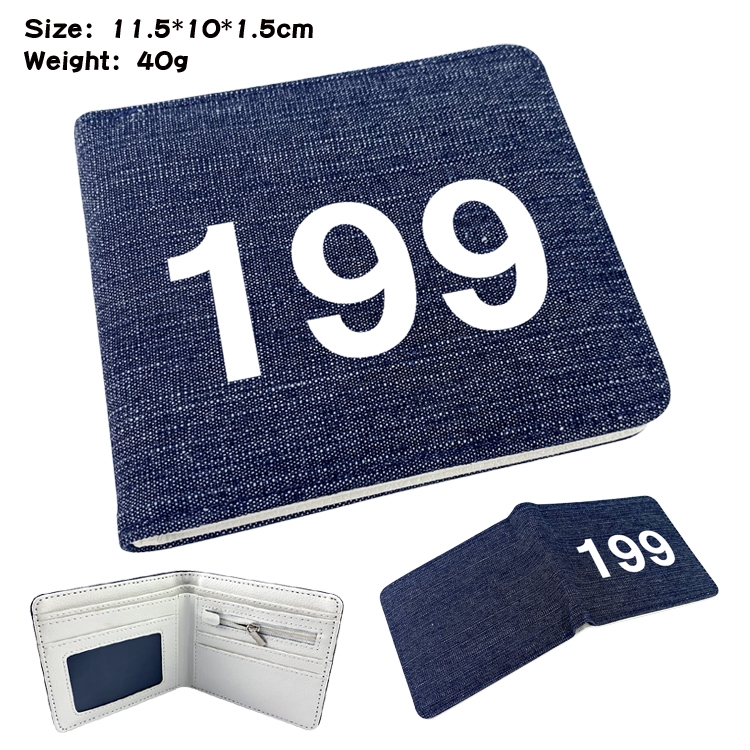 Squid game Film and television peripheral denim half-fold wallet 11.5X10X1.5CM 24F