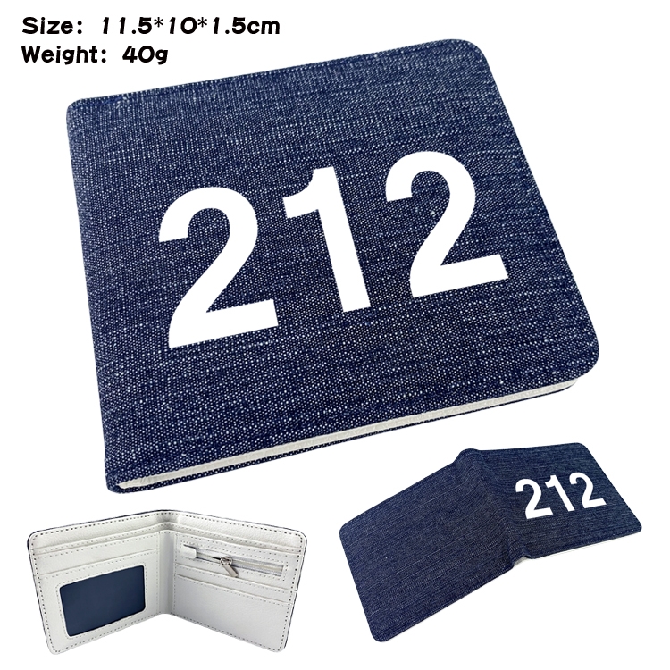 Squid game Film and television peripheral denim half-fold wallet 11.5X10X1.5CM 22F