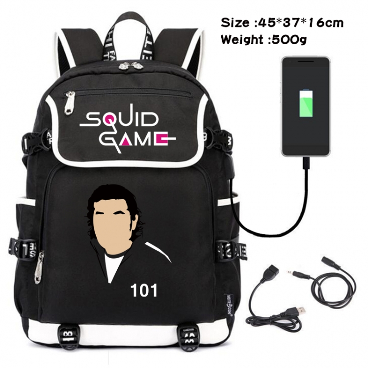 Squid game Top and bottom data backpack student school bag 45X37X16CM