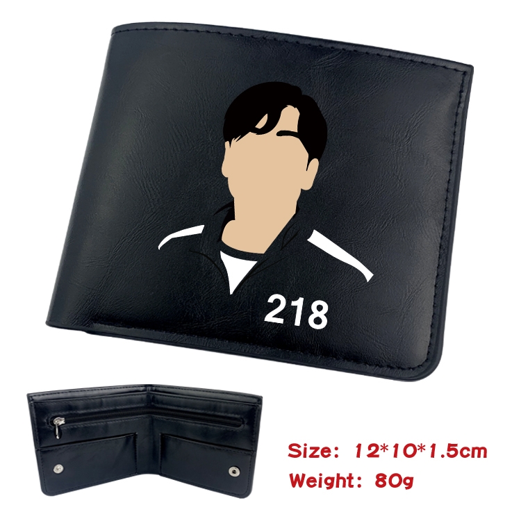 Squid game Film and television soft leather concealed buckle wallet 12X10X1.5CM