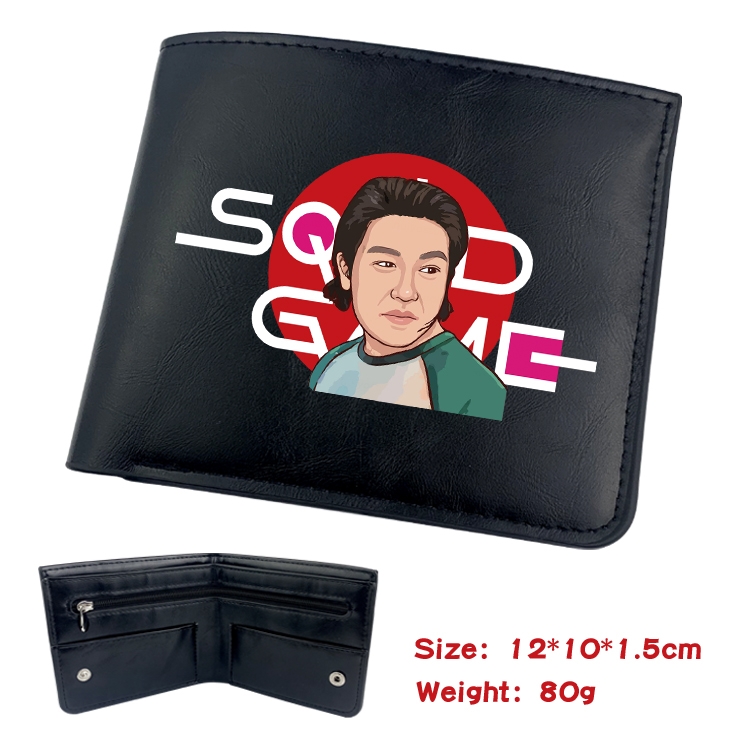 Squid game Film and television soft leather concealed buckle wallet 12X10X1.5CM