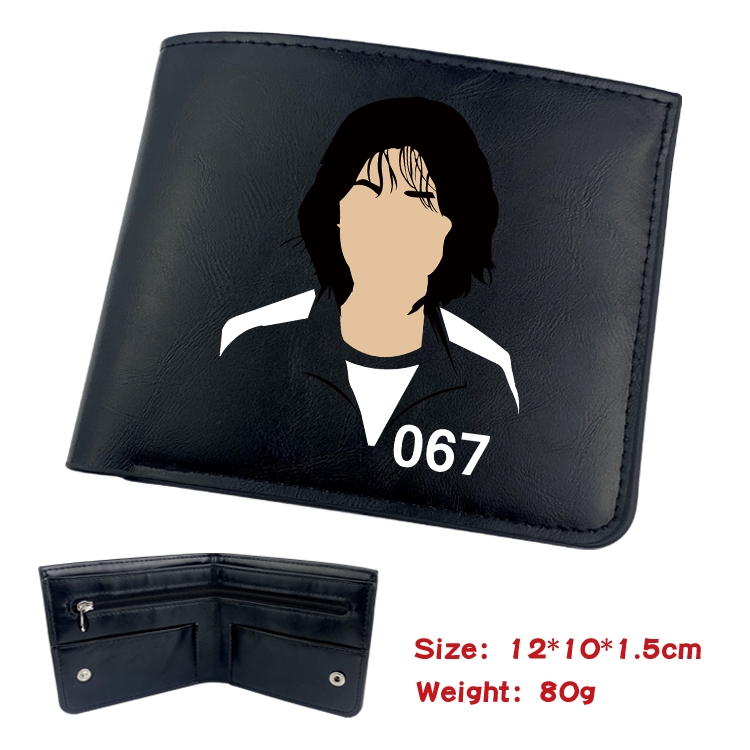 Squid game Film and television soft leather concealed buckle wallet 12X10X1.5CM
