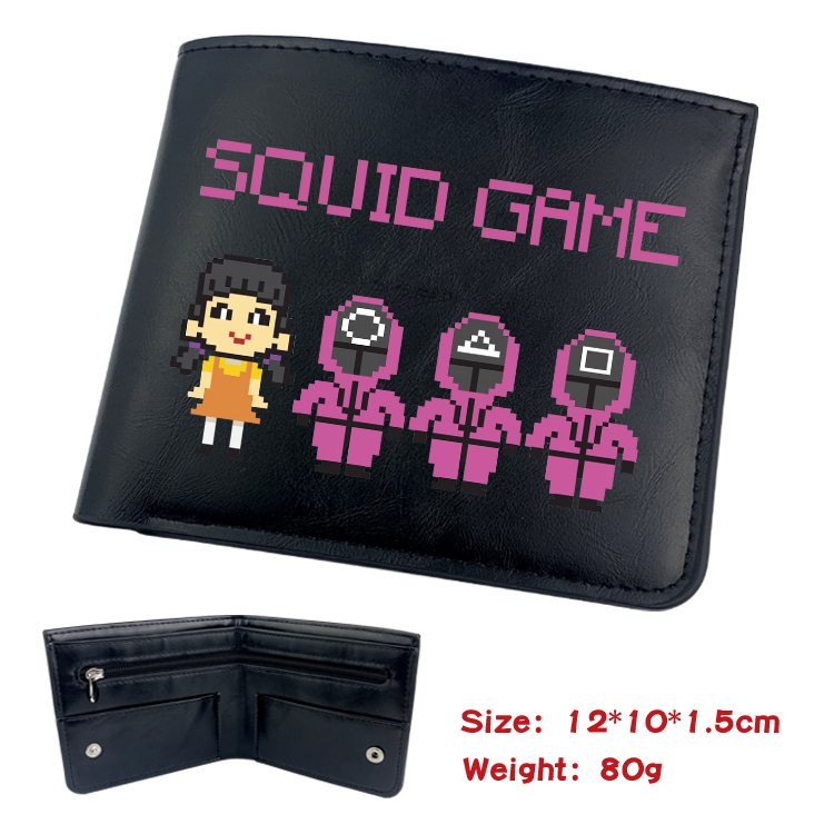 Squid game Film and television soft leather concealed buckle wallet 12X10X1.5CM