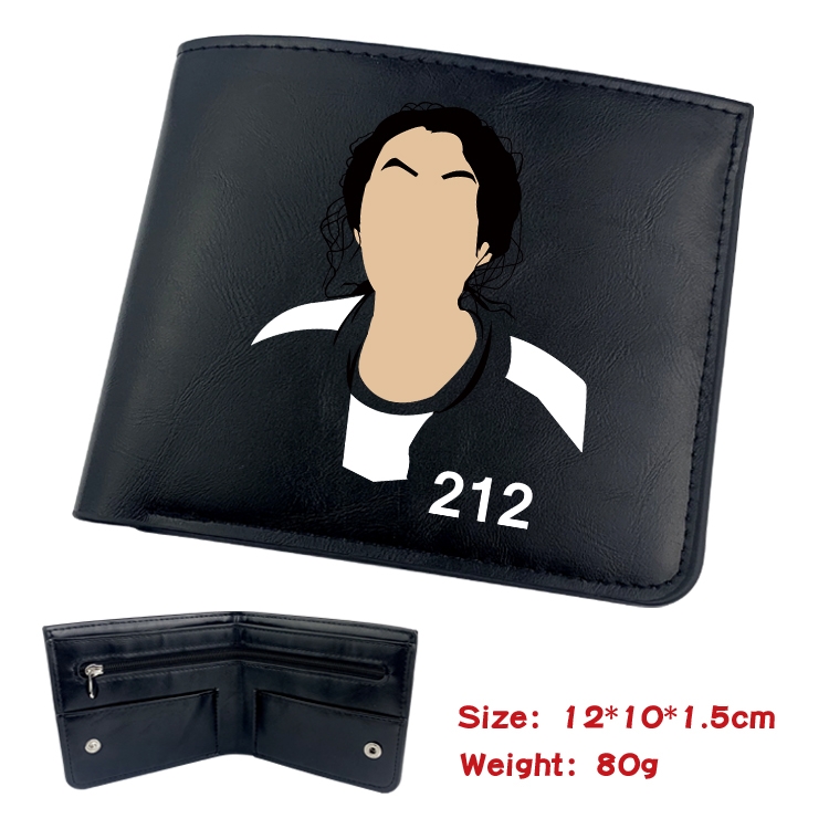 Squid game Film and television soft leather concealed buckle wallet 12X10X1.5CM