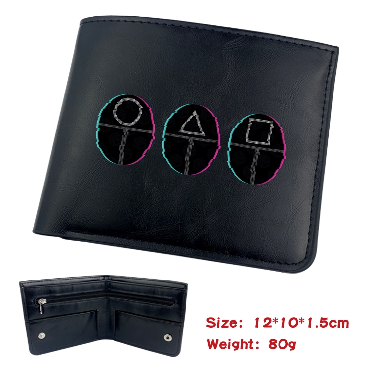 Squid game Film and television soft leather concealed buckle wallet 12X10X1.5CM