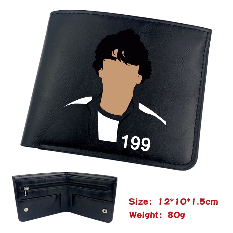 Squid game Film and television soft leather concealed buckle wallet 12X10X1.5CM