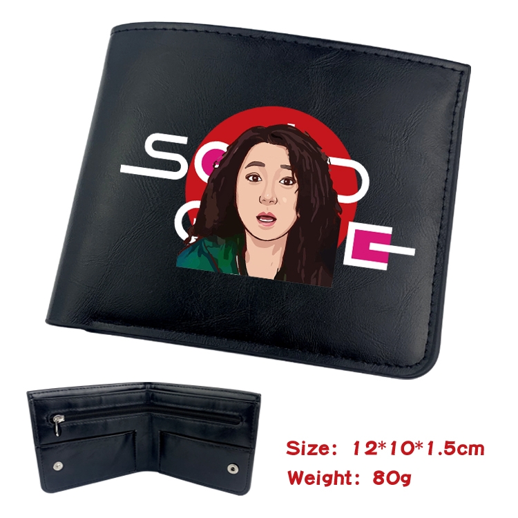 Squid game Film and television soft leather concealed buckle wallet 12X10X1.5CM
