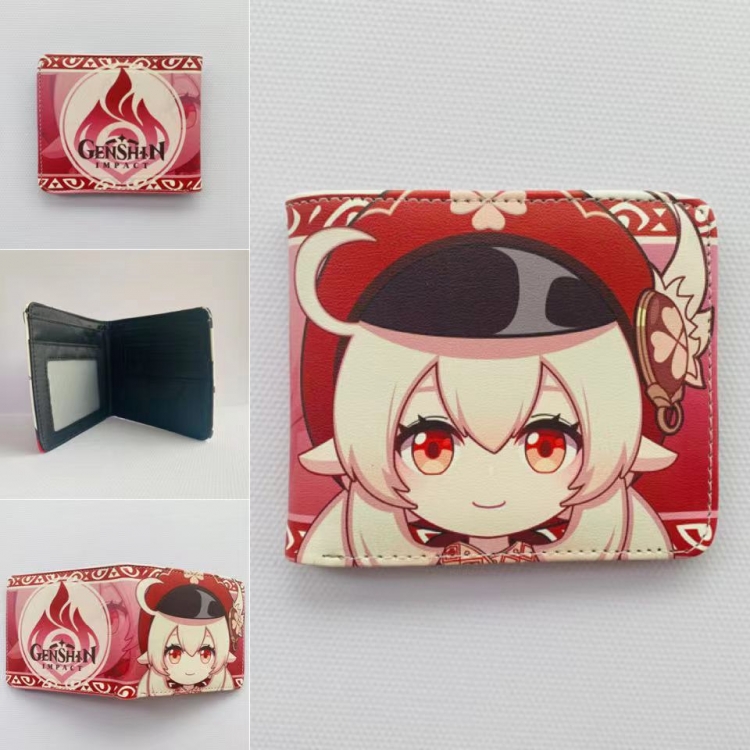 Genshin Impact Full color  Two fold short card case wallet 11X9.5CM 60G