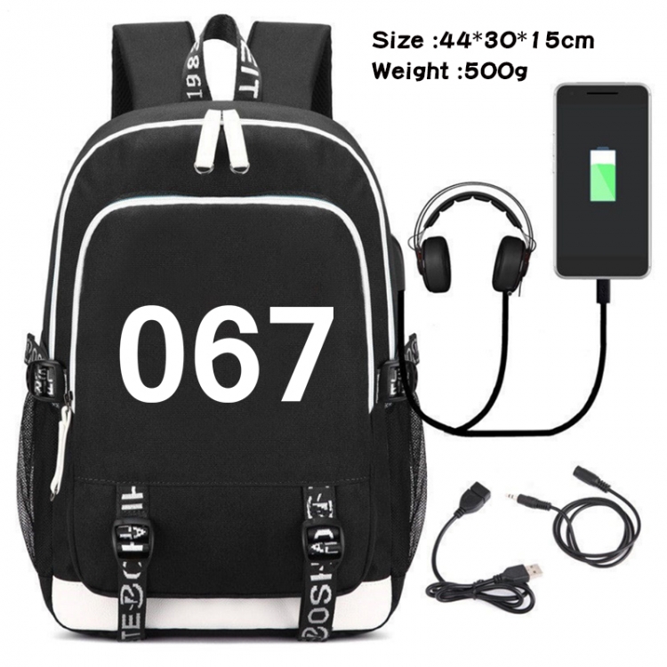 Squid game Data Backpack Waterproof Backpack School Bag 44X30X15CM