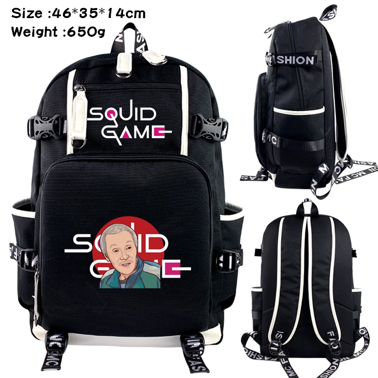 Squid game Anime trend canvas backpack bag 46X35X14CM