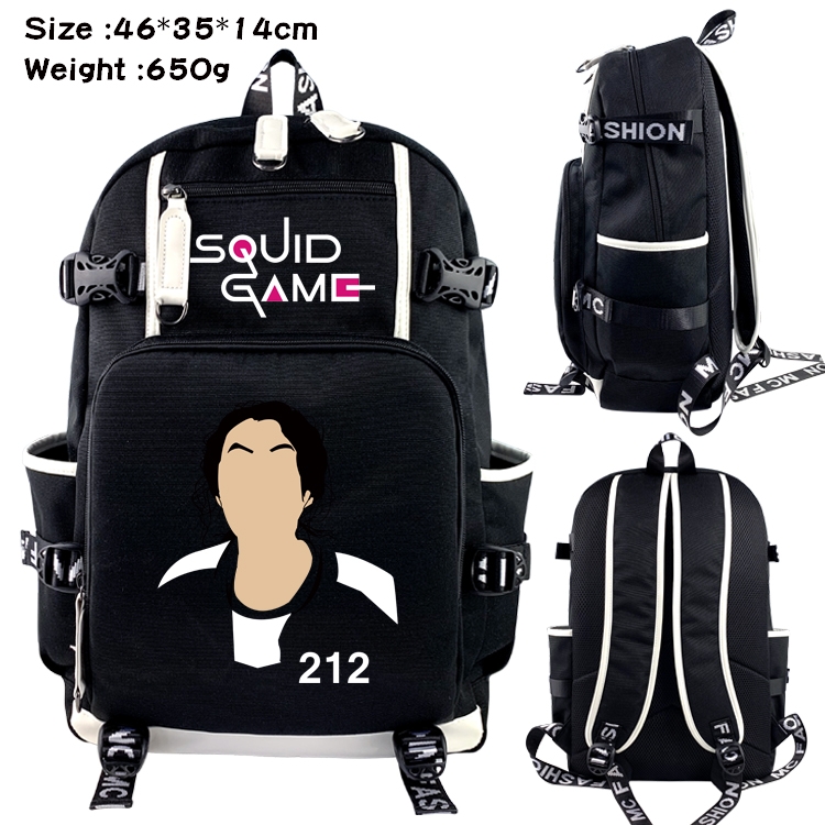 Squid game Anime trend canvas backpack bag 46X35X14CM
