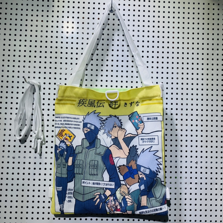 Naruto Double-sided color picture canvas shoulder bag storage bag 33X32cm