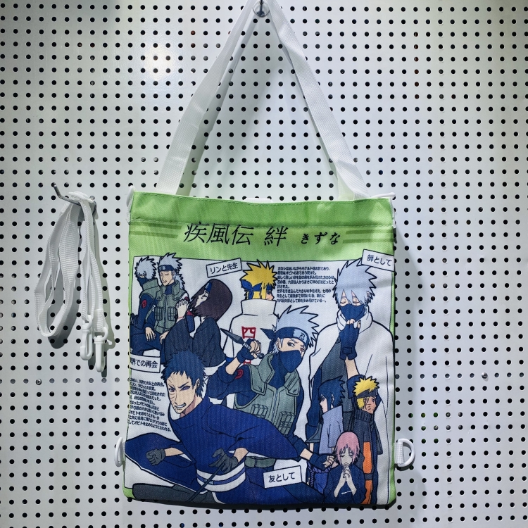 Naruto Double-sided color picture canvas shoulder bag storage bag 33X32cm