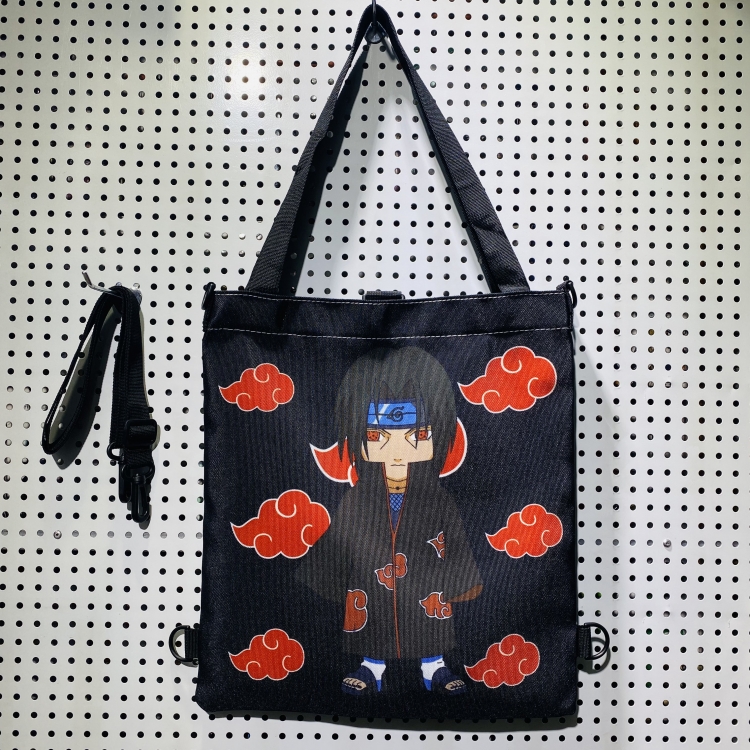 Naruto Double-sided color picture canvas shoulder bag storage bag 33X32cm