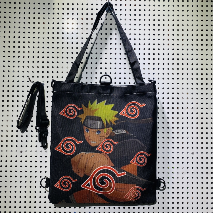 Naruto Double-sided color picture canvas shoulder bag storage bag 33X32cm
