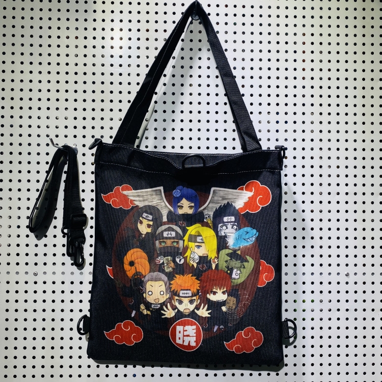 Naruto Double-sided color picture canvas shoulder bag storage bag 33X32cm