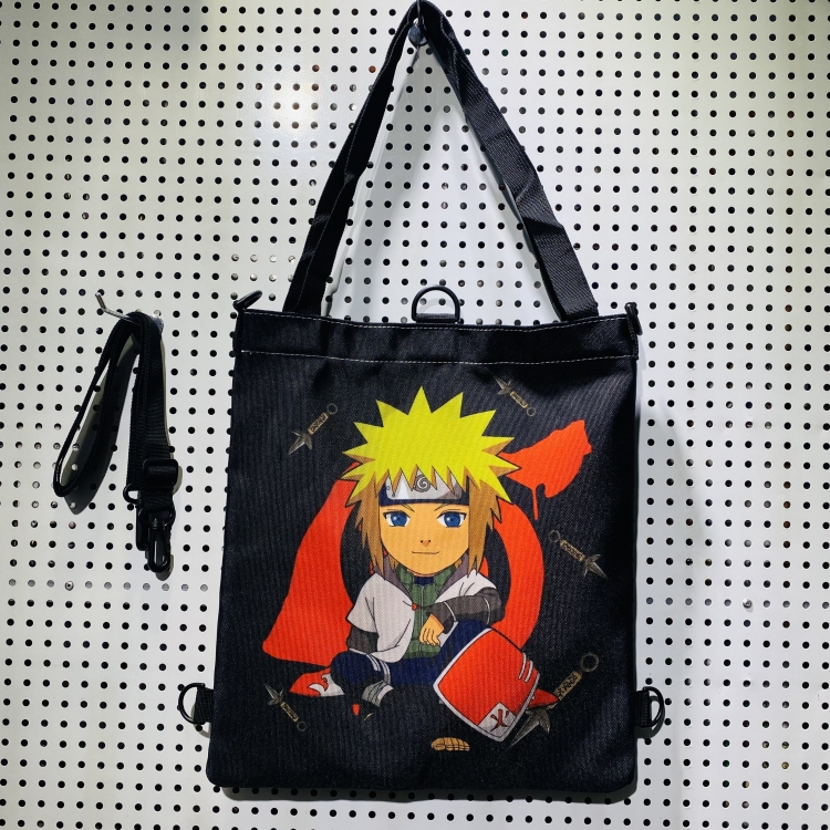 Naruto Double-sided color picture canvas shoulder bag storage bag 33X32cm