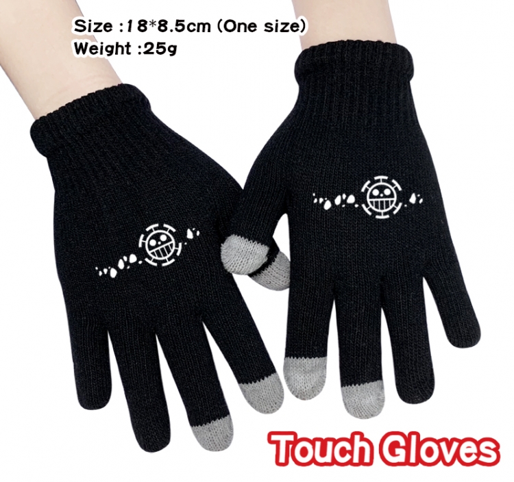 One Piece  Anime knitted full finger gloves 18X8.5CM