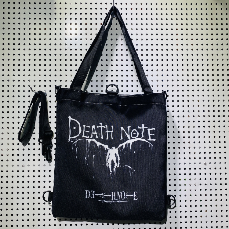 Death note Double-sided color picture canvas shoulder bag storage bag 33X32cm