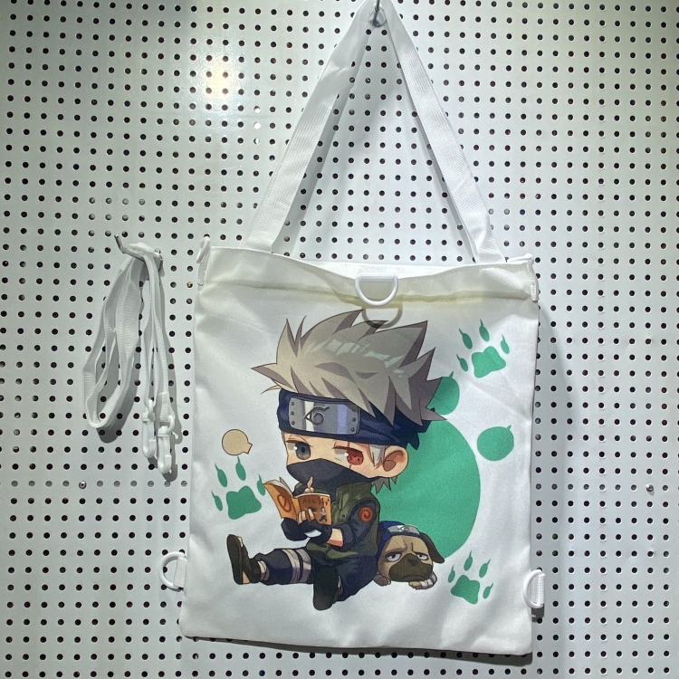 Naruto Double-sided color picture canvas shoulder bag storage bag 33X32cm