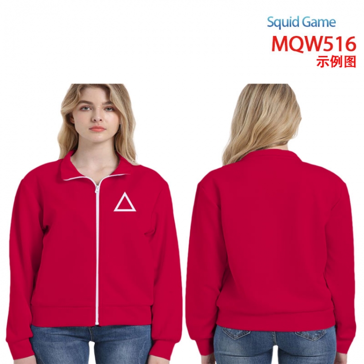 Squid game Animation surrounding full-color sweater hoodless zipper jacket from M to 3XL  MQW-516