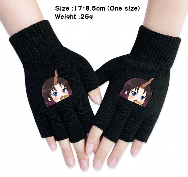 Miss Kobayashis Dragon Maid Anime knitted half finger gloves 17x8.5cm