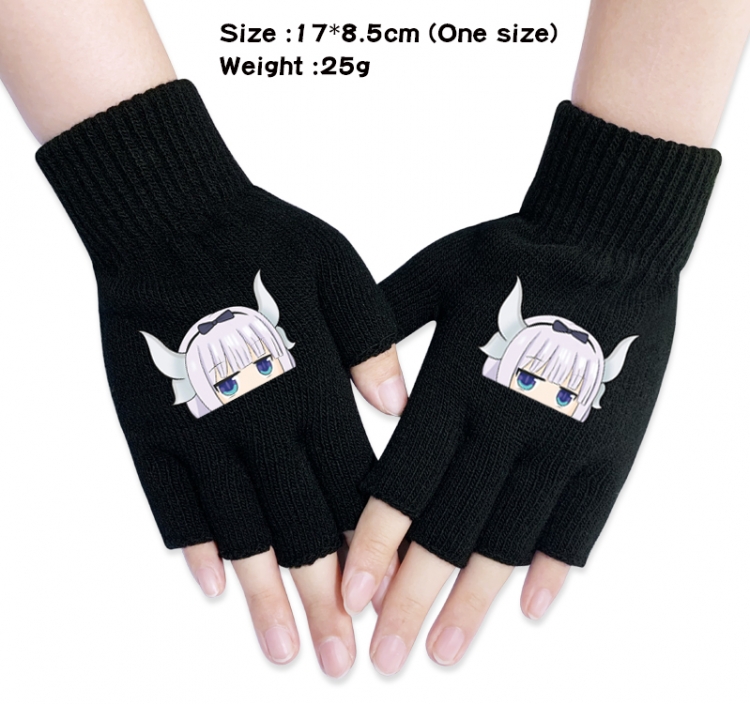 Miss Kobayashis Dragon Maid Anime knitted half finger gloves 17x8.5cm
