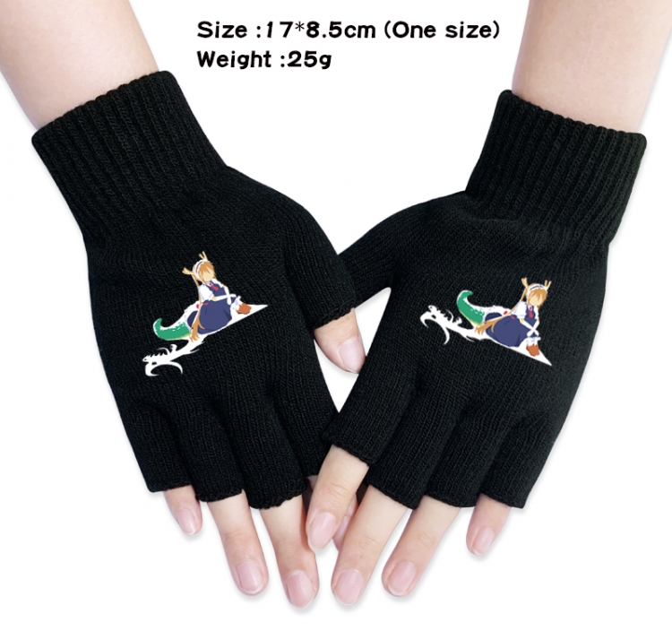 Miss Kobayashis Dragon Maid Anime knitted half finger gloves 17x8.5cm