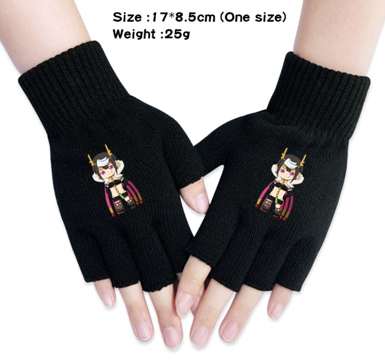 What if i am a spider Anime knitted half finger gloves 17x8.5cm