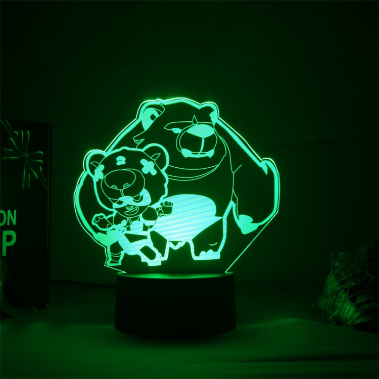 Brawl Stars European  3D night light USB touch switch colorful acrylic table lamp BLACK BASE 4396