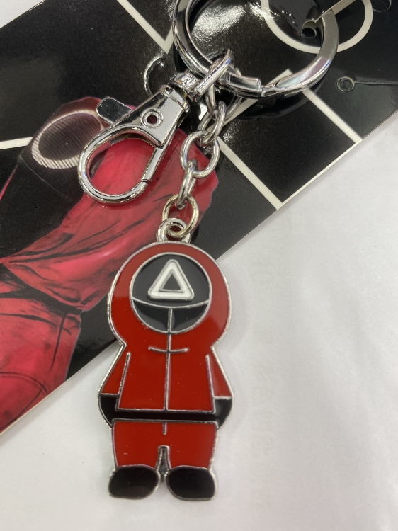 Squid game  peripheral metal keychain pendant style B price for 5 pcs