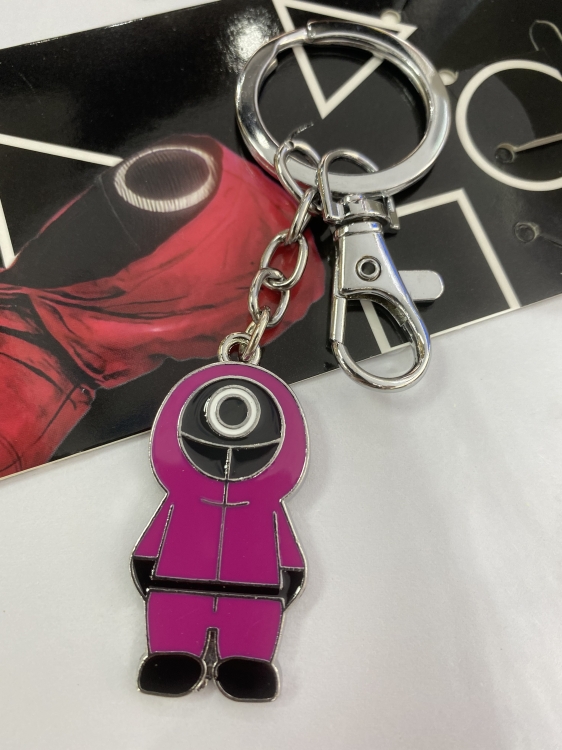 Squid game  peripheral metal keychain pendant style H price for 5 pcs