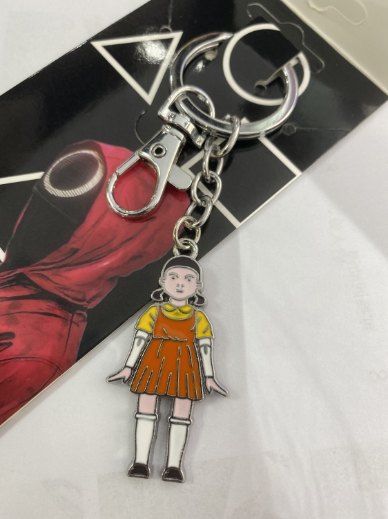 Squid game  peripheral metal keychain pendant price for 5 pcs
