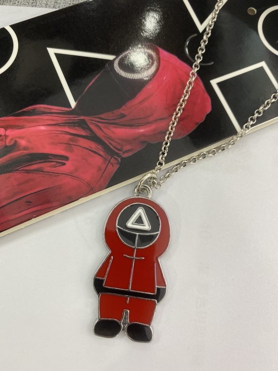 Squid game Anime cartoon metal necklace pendant  style B price for 5 pcs