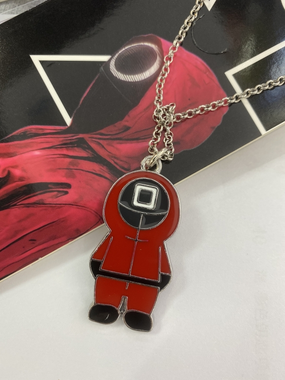 Squid game Anime cartoon metal necklace pendant price for 5 pcs