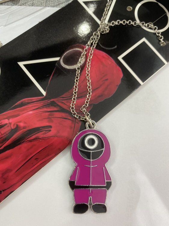 Squid game Anime cartoon metal necklace pendant style C price for 5 pcs
