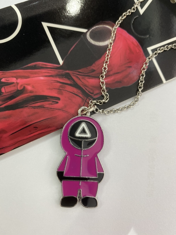 Squid game Anime cartoon metal necklace pendant style D price for 5 pcs